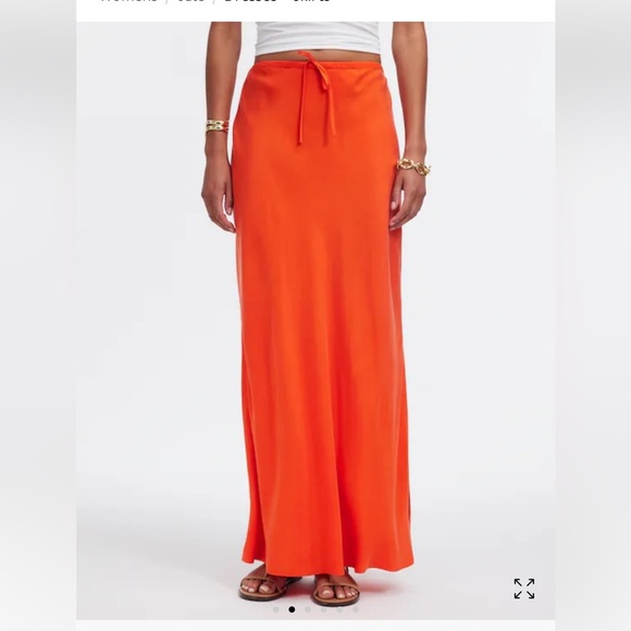 Madewell Tie-Waist Maxi Slip Skirt in Cupro Blend size 12 - Picture 6 of 9